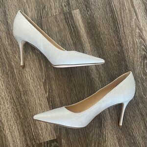 Marion Parke Classic Pump 85 Women's Size 6.5‎ Shoes Heels Linen Neutral Beige